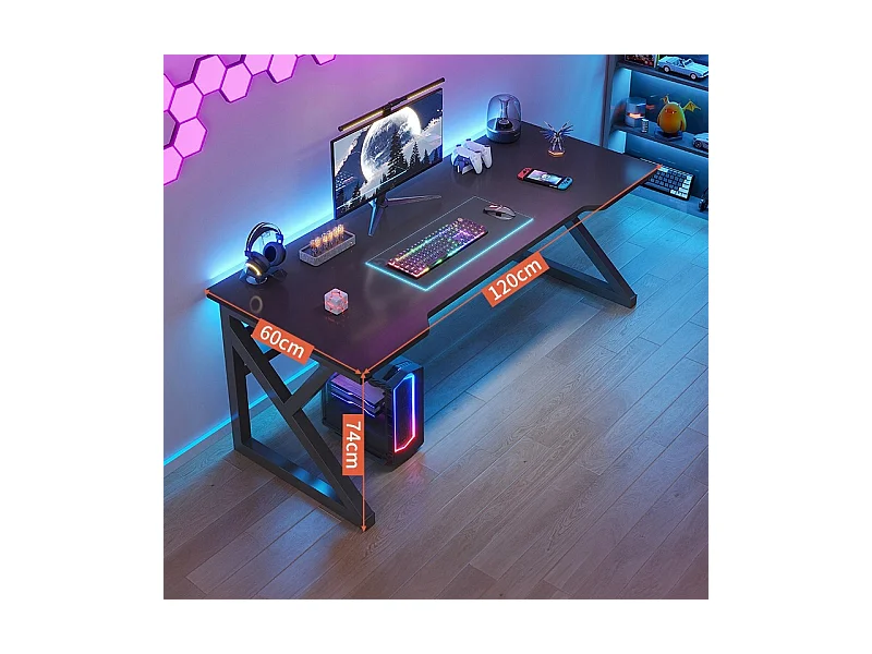 Biurko gaminowe stół gamingowy dla gracza nowoczesne komputerowe czarne