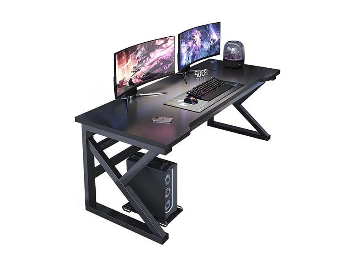 GAMING-SCHREIBTISCH GAMING-TISCH FÜR COMPUTERSPIELER SCHWARZ GROSS LOFT