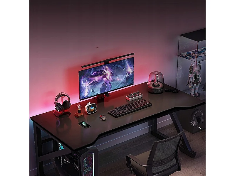 GAMING-SCHREIBTISCH GAMING-TISCH FÜR COMPUTERSPIELER SCHWARZ GROSS LOFT