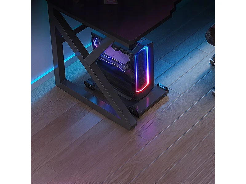 GAMING-SCHREIBTISCH GAMING-TISCH FÜR COMPUTERSPIELER SCHWARZ GROSS LOFT