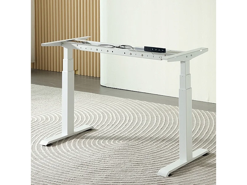 Biurko Elektryczne Podnoszone Białe 120 cm Regulowane Wysokości 72-118 cm