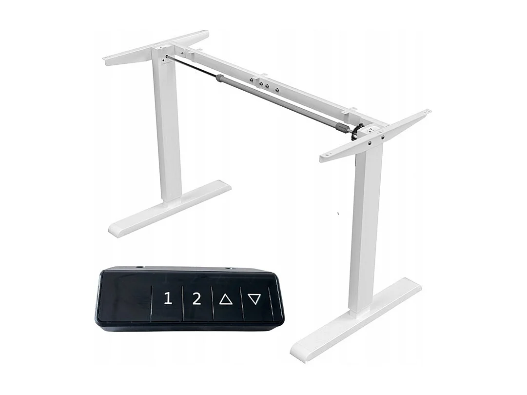 Biurko Elektryczne Podnoszone Białe 120 cm Regulowane Wysokości 72-118 cm