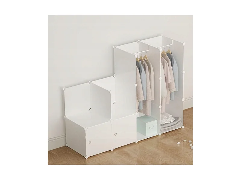 MODULAIRE WITTE KAST KLEDINGKAST KLEDINGHANGER XXL KAST PLANKEN STANG