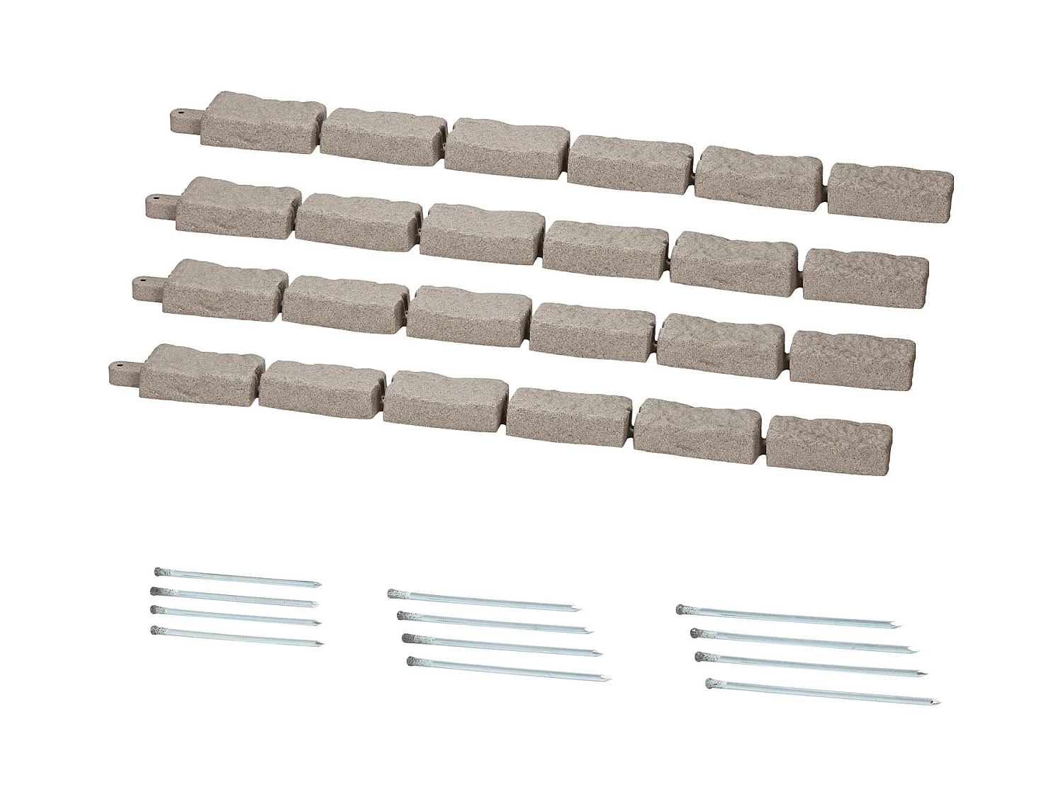 Randen om te Planten SucceBuy Kunstmatige Stenen Tuinrand, 1180 × 95 × 57 mm, Realistische Gazonrand, Modulair Ontwerp, Baksteenformaat, Nettogewicht 6 kg