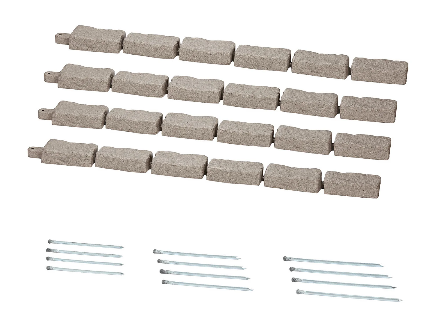 Randen om te Planten SucceBuy Kunstmatige Stenen Tuinrand, 1180 × 95 × 57 mm, Realistische Gazonrand, Modulair Ontwerp, Baksteenformaat, Nettogewicht 6 kg