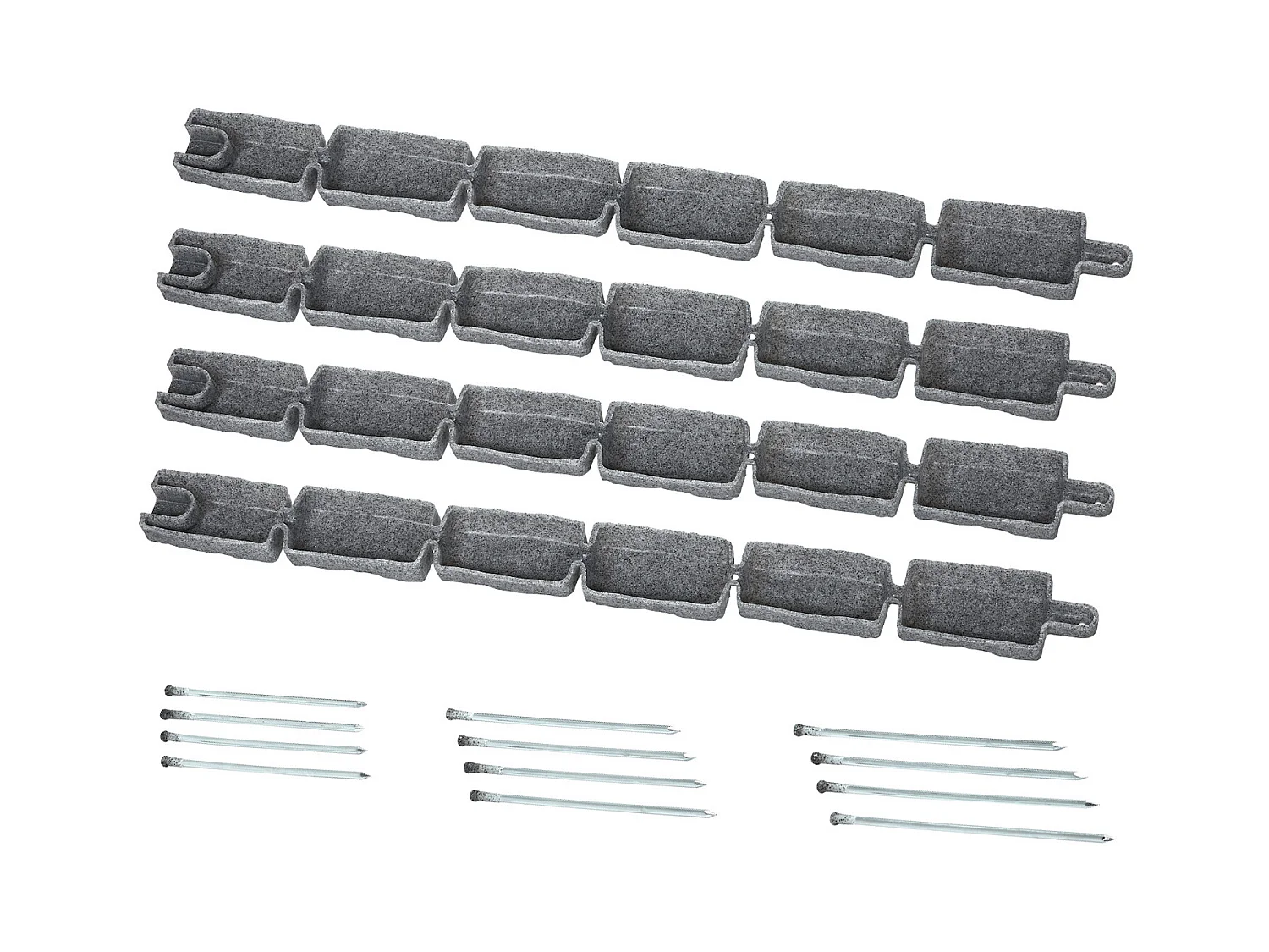 Bordures à Planter SucceBuy Bordure de Jardin Imitation Pierre 1180 x 95 x 57 mm Gris