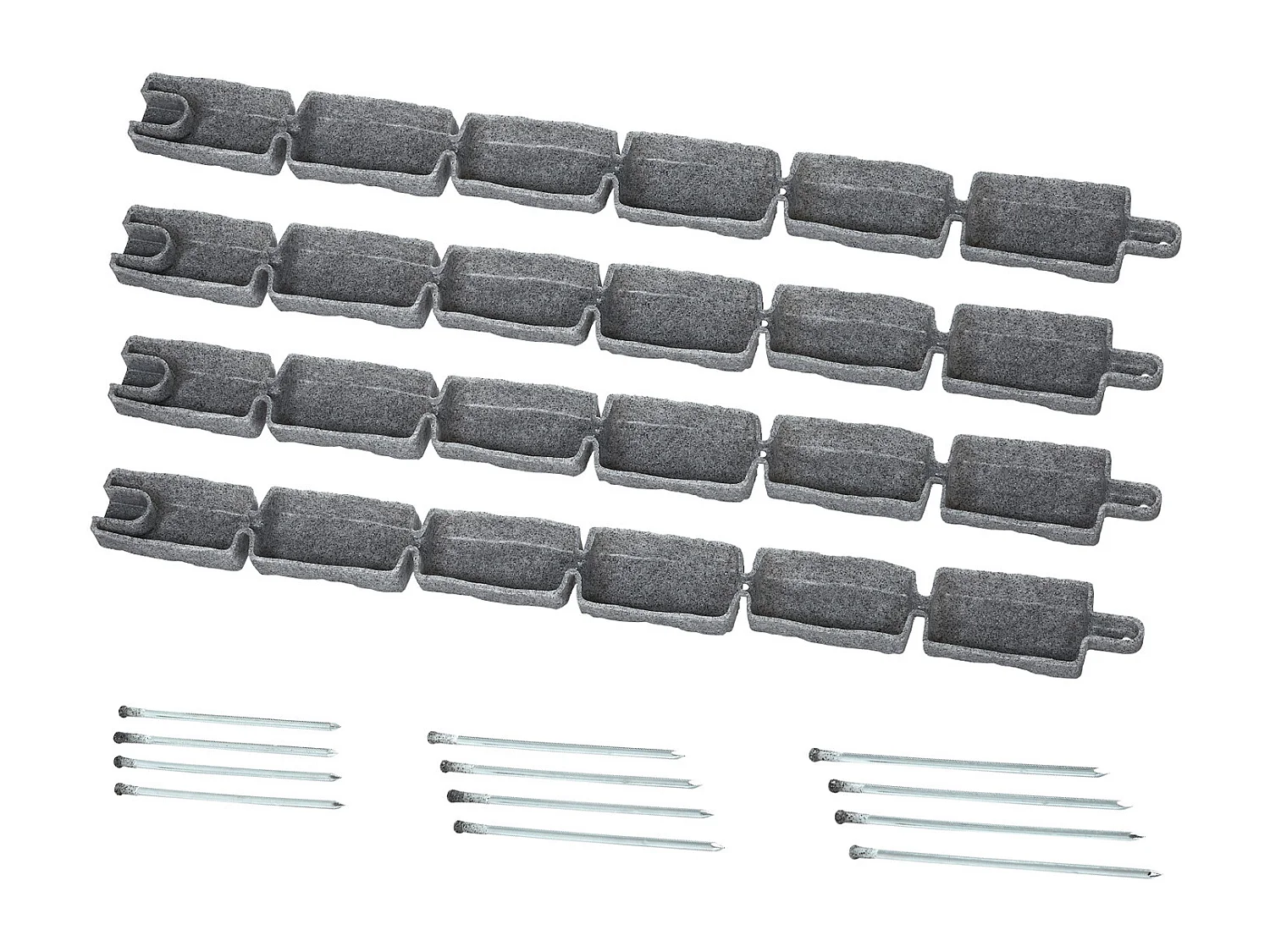 Bordures à Planter SucceBuy Bordure de Jardin Imitation Pierre 1180 x 95 x 57 mm Gris