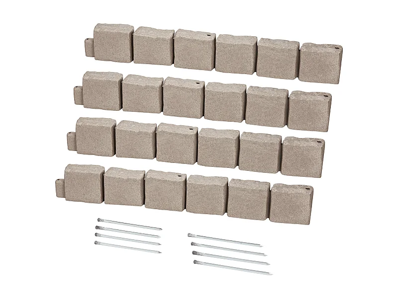 Fronteiras para Plantar SucceBuy Orla de Jardim com Imitação de Pedra Natural 1190 x 100 x 155 mm Castanho