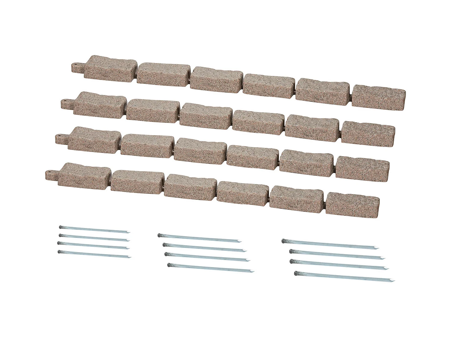 Bordures à Planter SucceBuy Bordure de Jardin Pelouse en Pierre Synthétique 1180 x 95 x 57 mm Marron