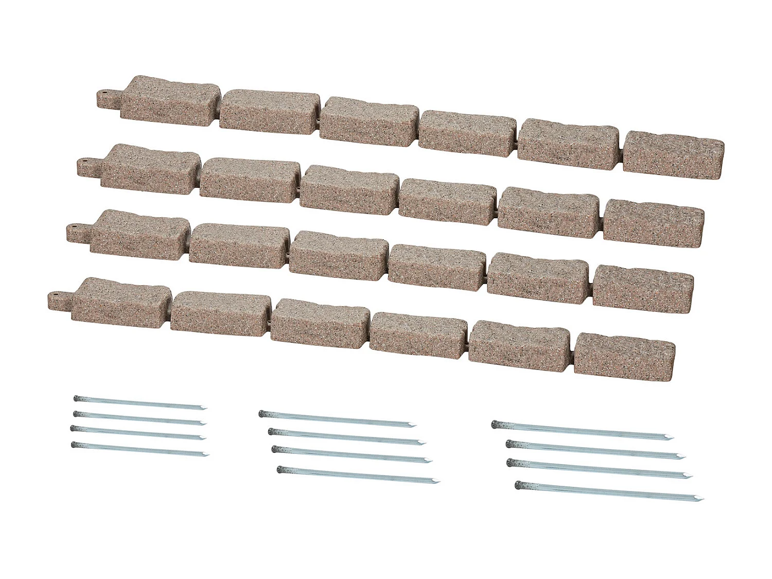 Bordures à Planter SucceBuy Bordure de Jardin Pelouse en Pierre Synthétique 1180 x 95 x 57 mm Marron