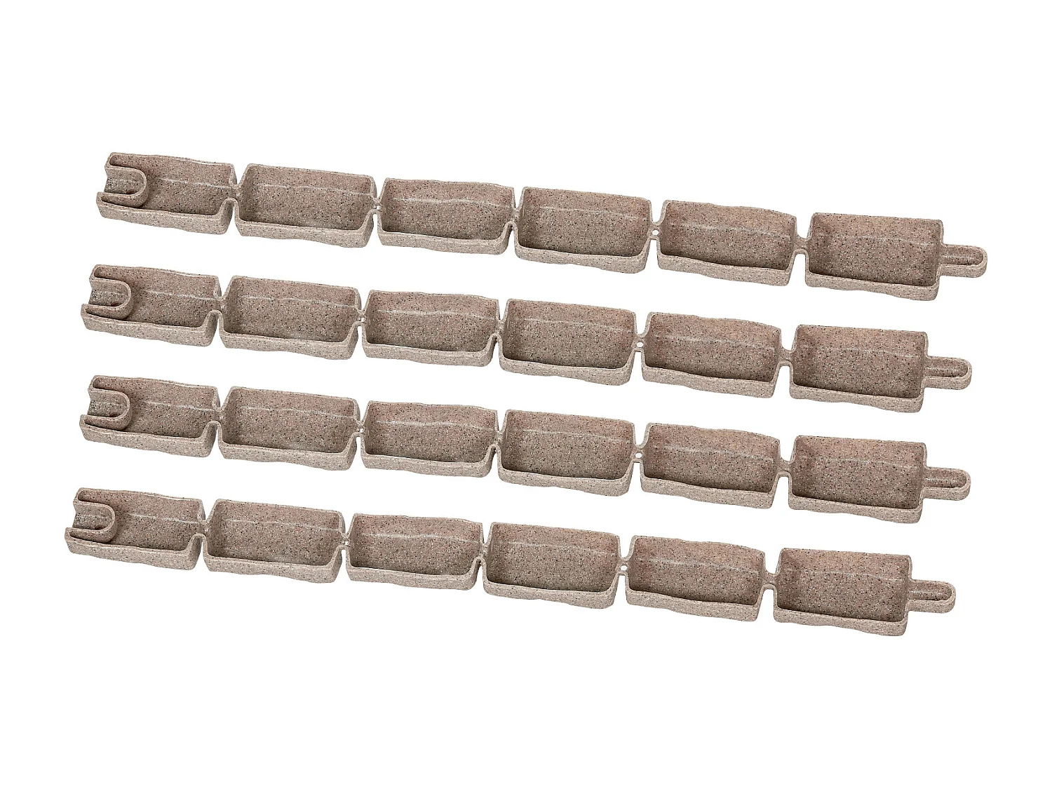 Bordures à Planter SucceBuy Bordure de Jardin Pelouse en Pierre Synthétique 1180 x 95 x 57 mm Marron