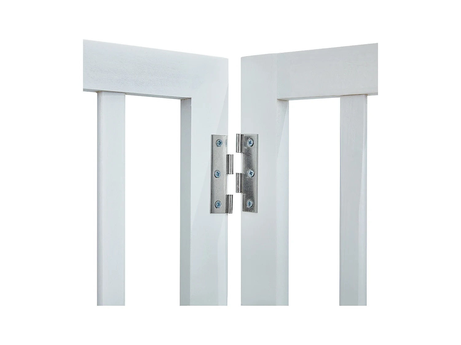 Barrière de Sécurité SucceBuy 61x 204 cm Porte pour Chien Pliable et Autoportante, Barrière pour Animaux de Compagnie, Blanche