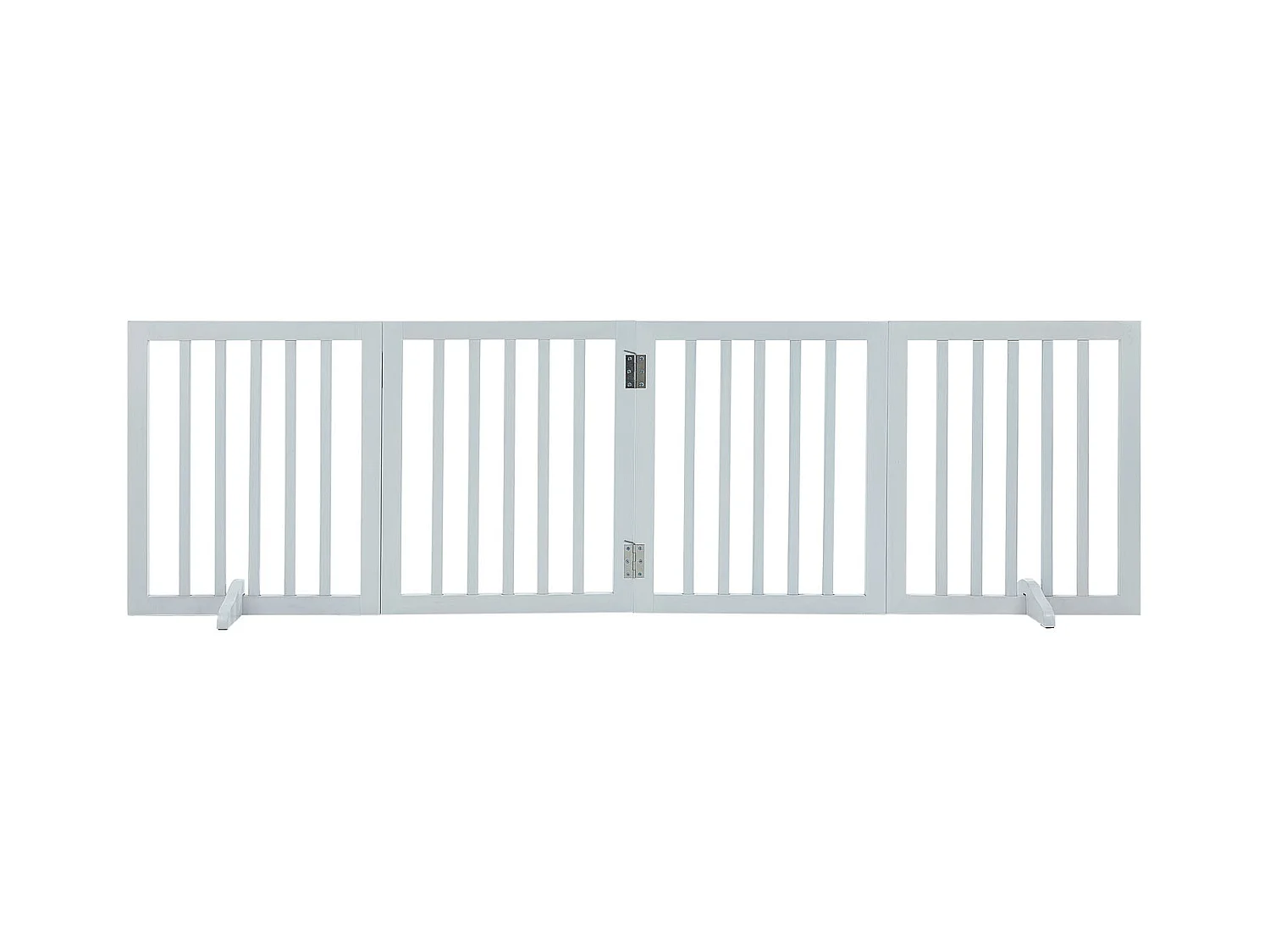 Barrière de Sécurité SucceBuy 61x 204 cm Porte pour Chien Pliable et Autoportante, Barrière pour Animaux de Compagnie, Blanche