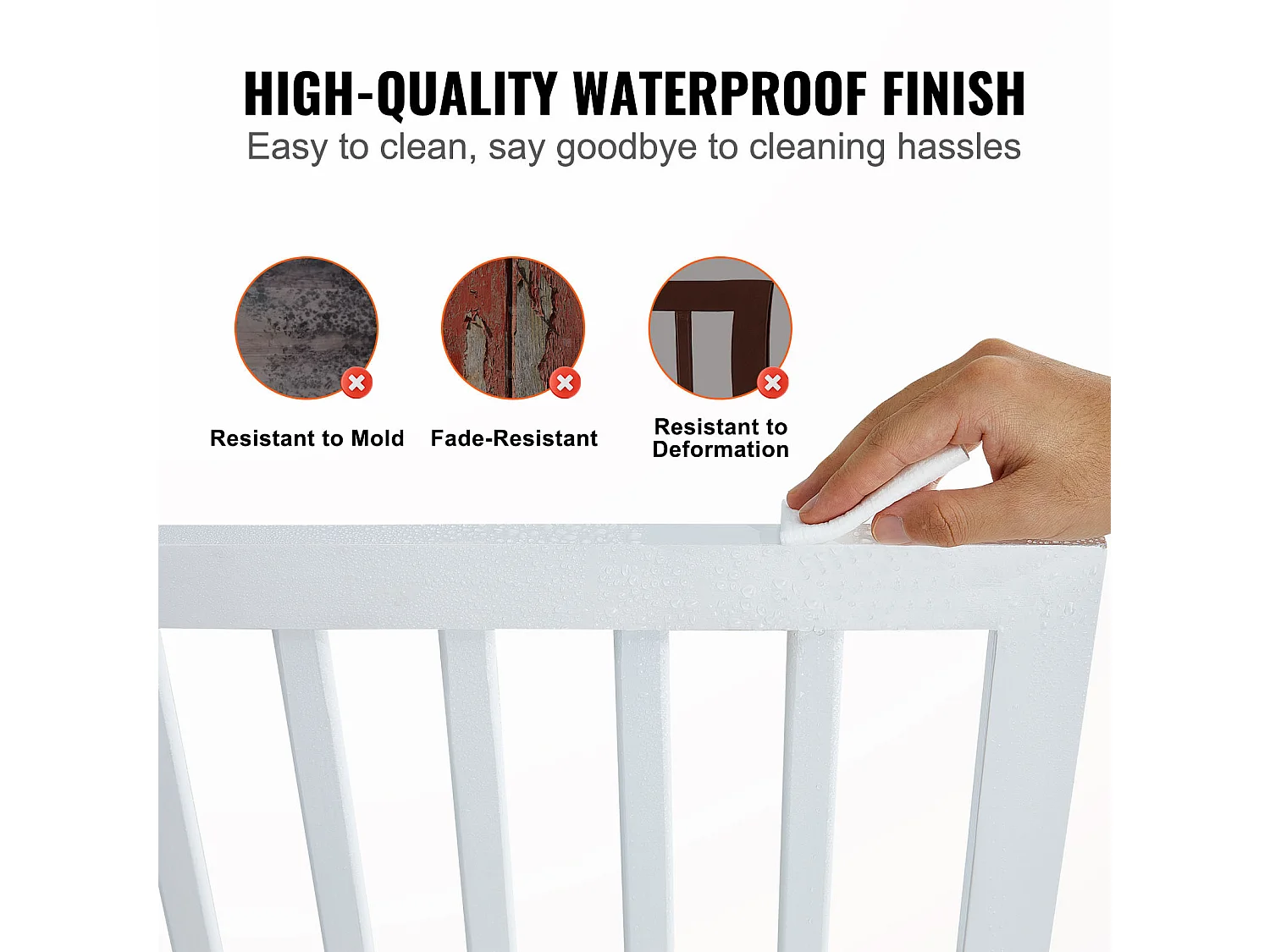 Barrière de Sécurité SucceBuy 61x 204 cm Porte pour Chien Pliable et Autoportante, Barrière pour Animaux de Compagnie, Blanche