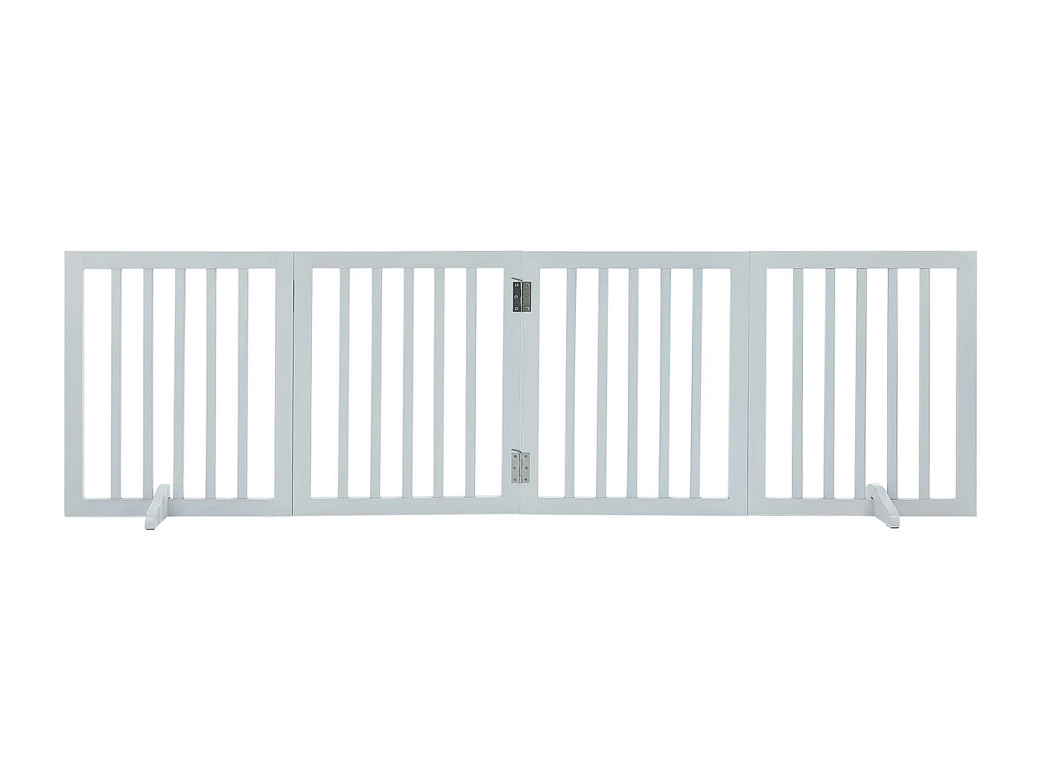 Barrière de Sécurité SucceBuy 61x 204 cm Porte pour Chien Pliable et Autoportante, Barrière pour Animaux de Compagnie, Blanche