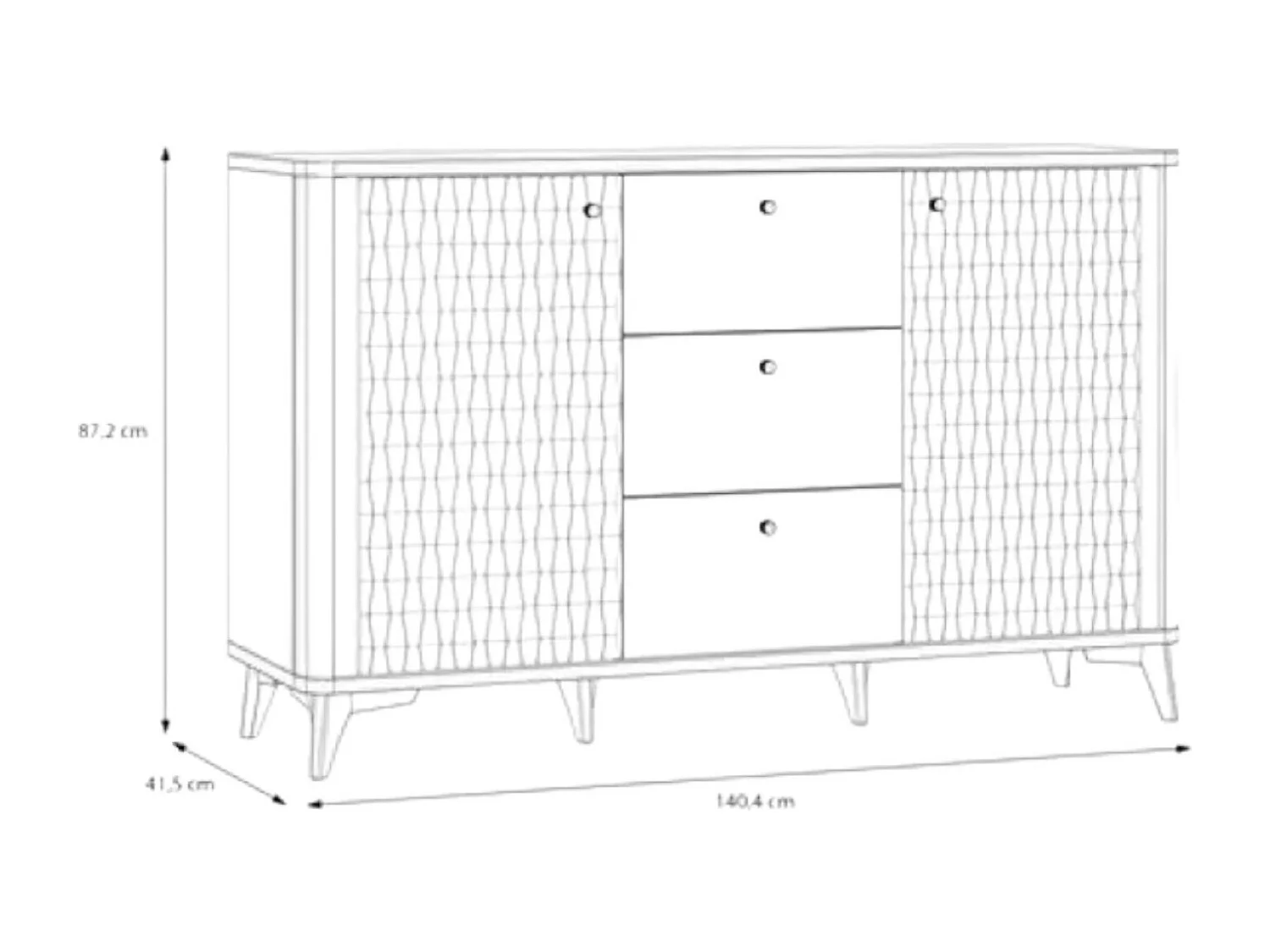 Buffet Forest Lux/Tiroirs/blanc
