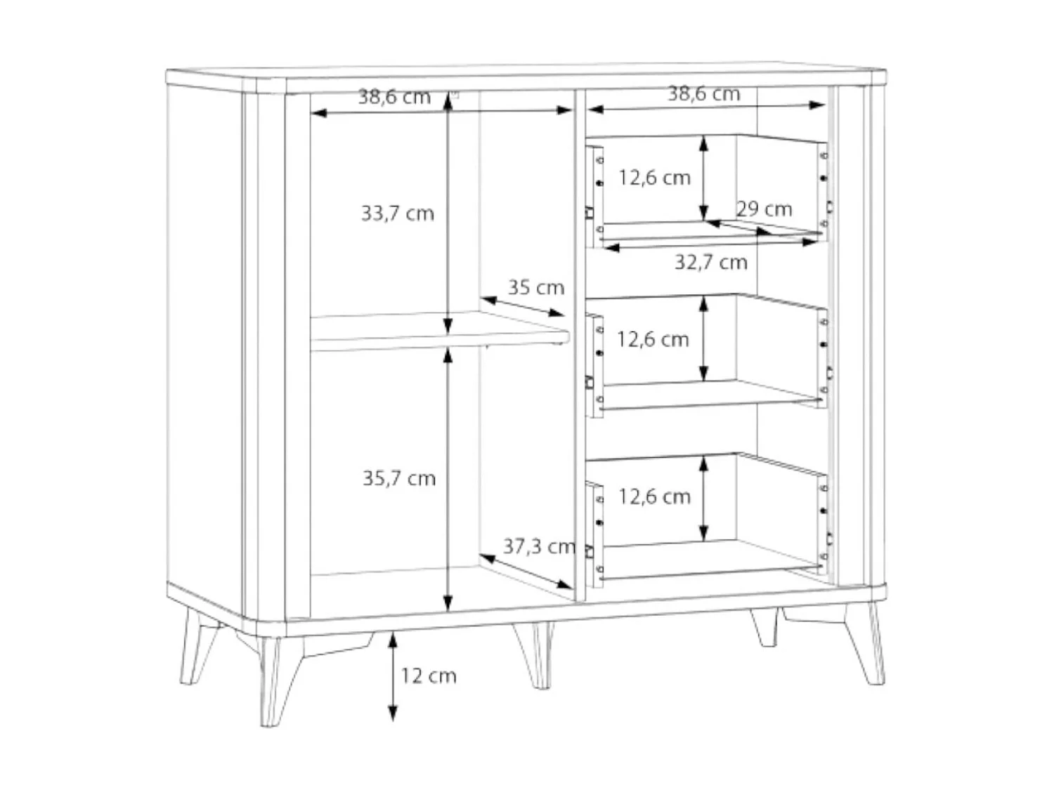 Buffet Forest/Tiroirs /blanc