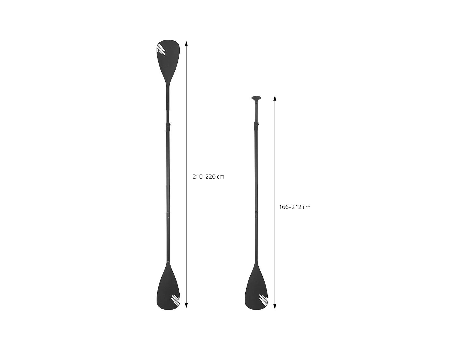 ECD Germany Pagaia 2 in 1 per canoa in 4 pezzi paletta telescopica in alluminio per SUP remo doppio regolabile in lunghezza accessori per stand up