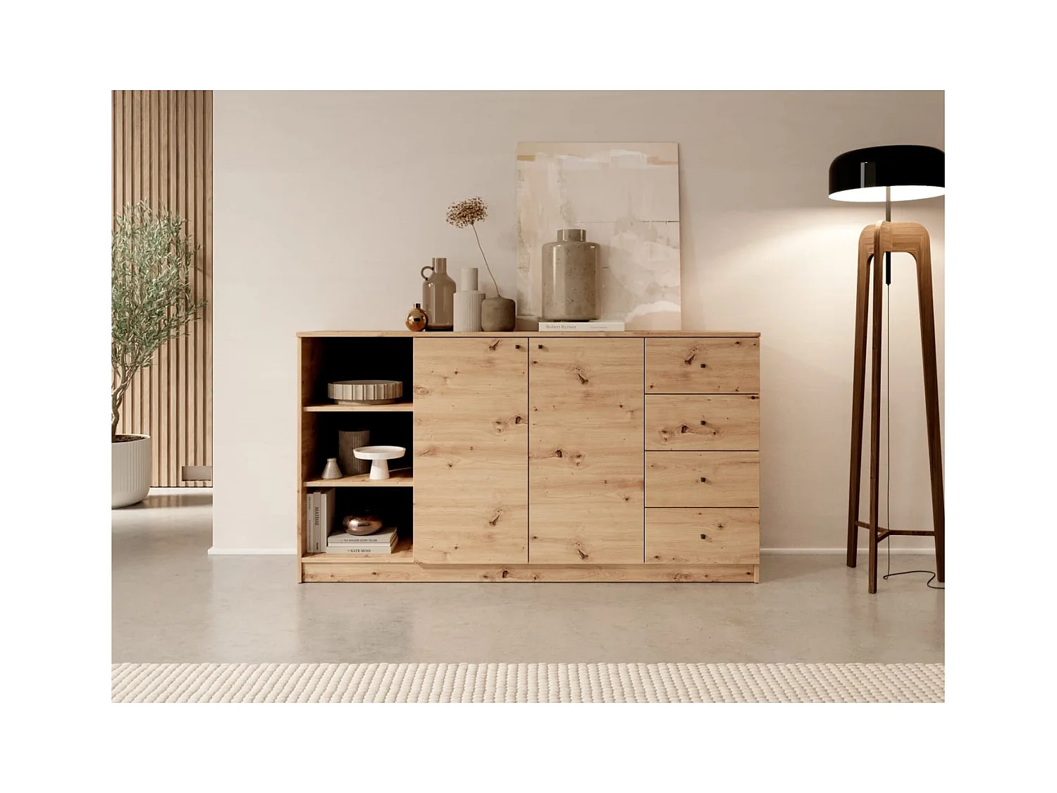 Sideboard Evy Premium/Ante a battente/braun