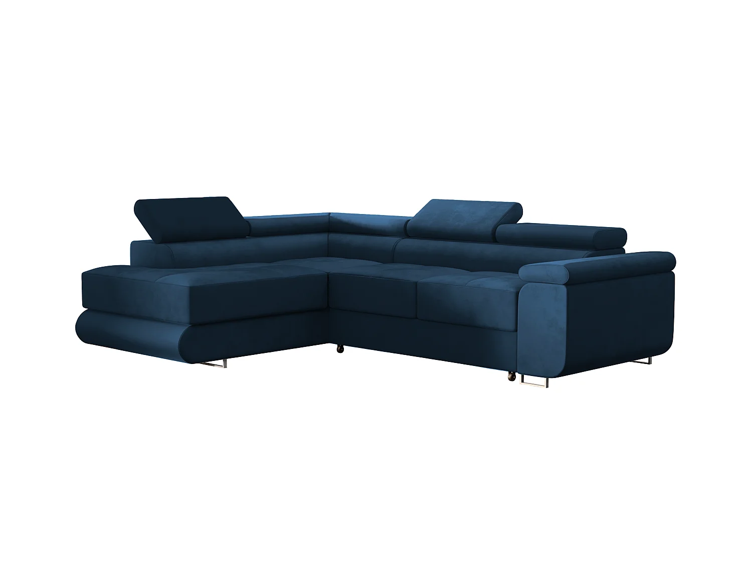 ECKSOFA Velours Ostvik L 6 Sitzer Links, Monolith 77 – Dunkelblau