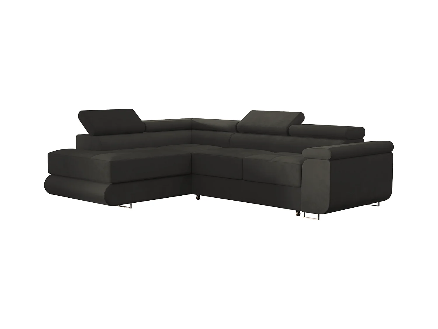 ECKSOFA Velours Ostvik L 6 Sitzer Links, Monolith 95 – Dunkelgrau