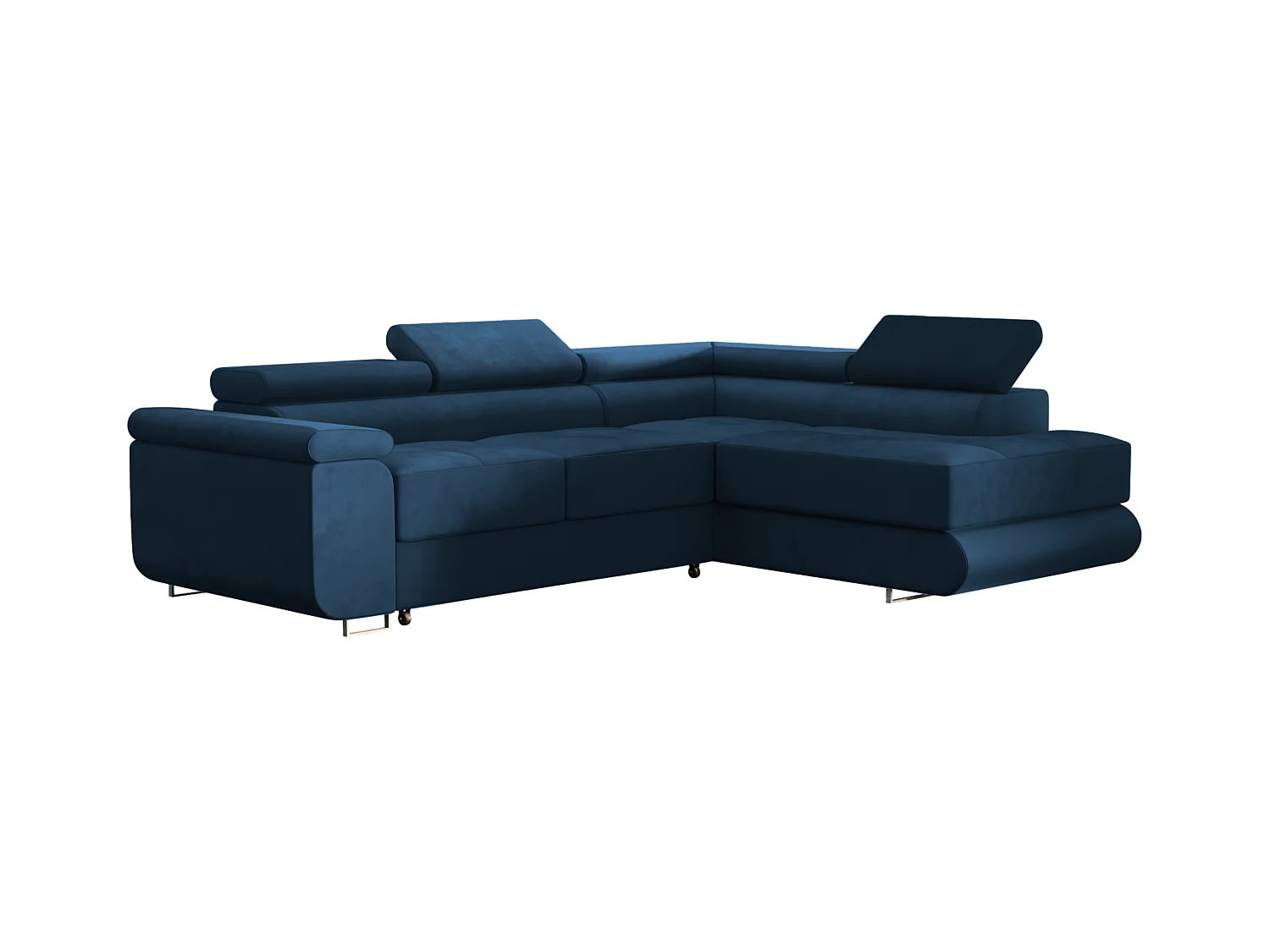 ECKSOFA Velours Ostvik L 6 Sitzer Rechts, Monolith 77 – Dunkelblau