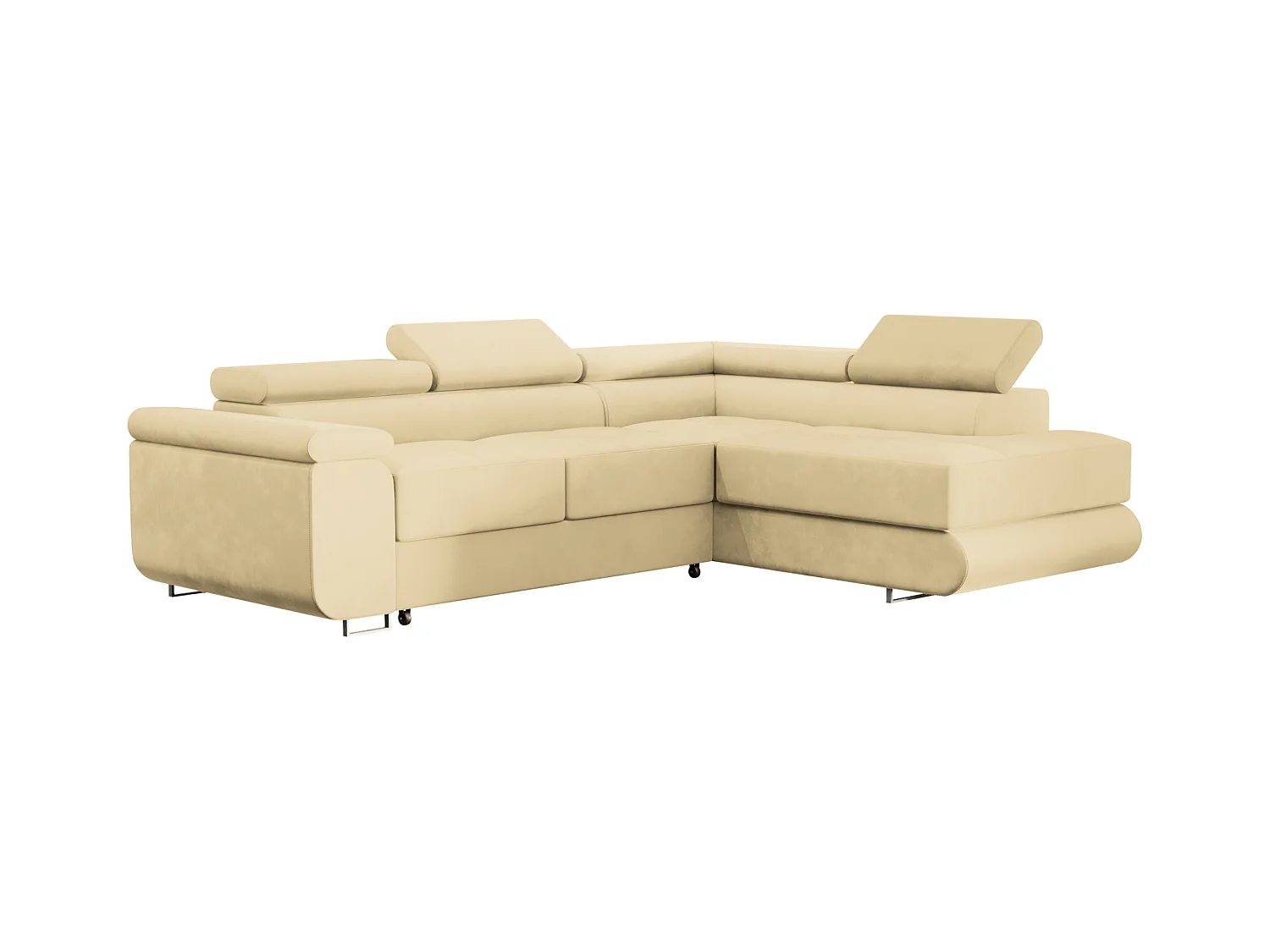 ECKSOFA Velours Ostvik L 6 Sitzer Rechts, Monolith 04 – Beige