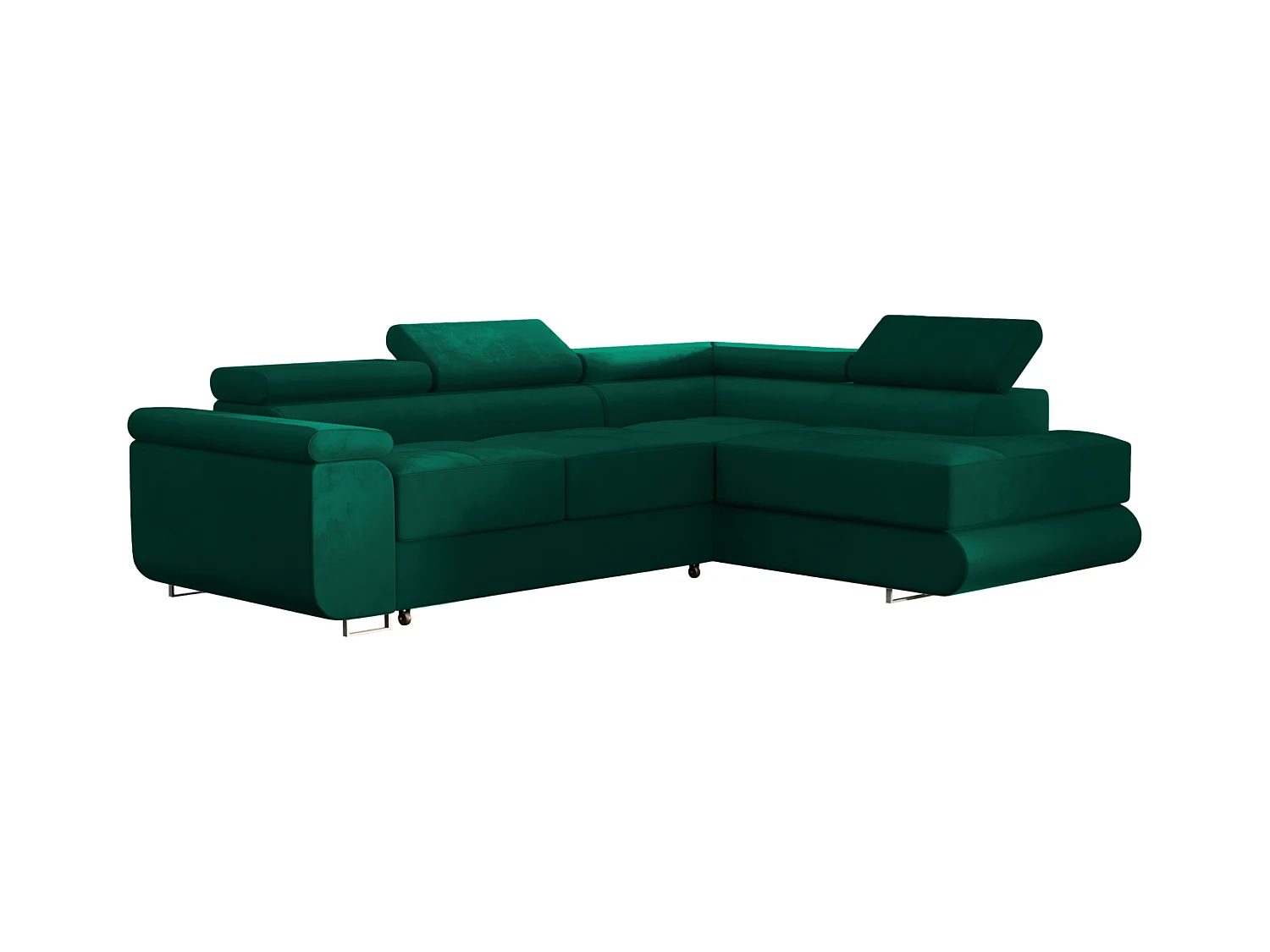 ECKSOFA Velours Ostvik L 6 Sitzer Rechts, Monolith 37 – Grün