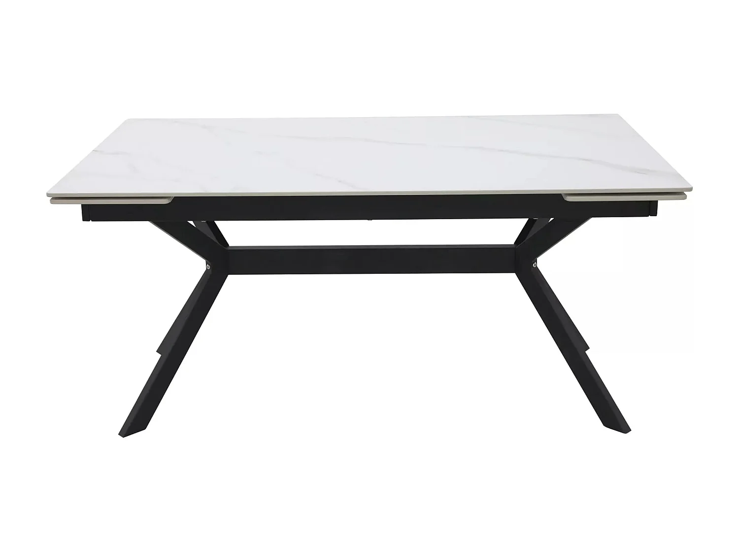 Table à manger Imperia (90x160-220)/Extensible/Céramique et métal/Blanc&Noir