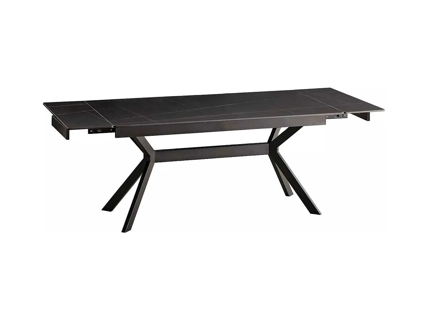 Table à manger Imperia (90x180-240)/Extensible/Céramique et métal/Noir