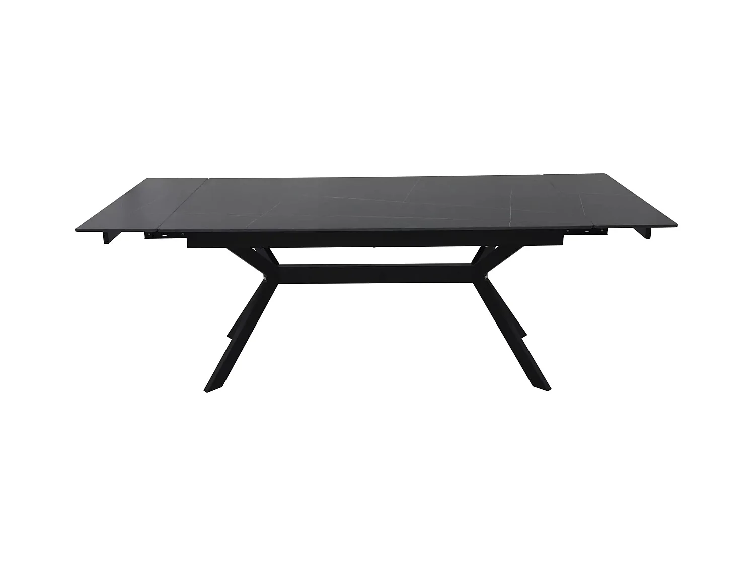 Table à manger Imperia (90x180-240)/Extensible/Céramique et métal/Noir