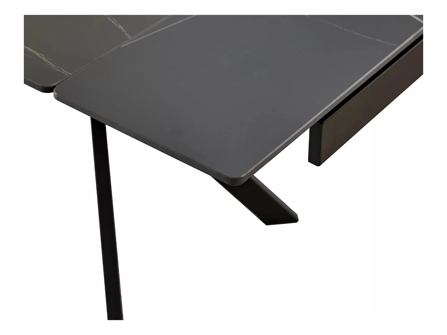 Table à manger Imperia (90x180-240)/Extensible/Céramique et métal/Noir