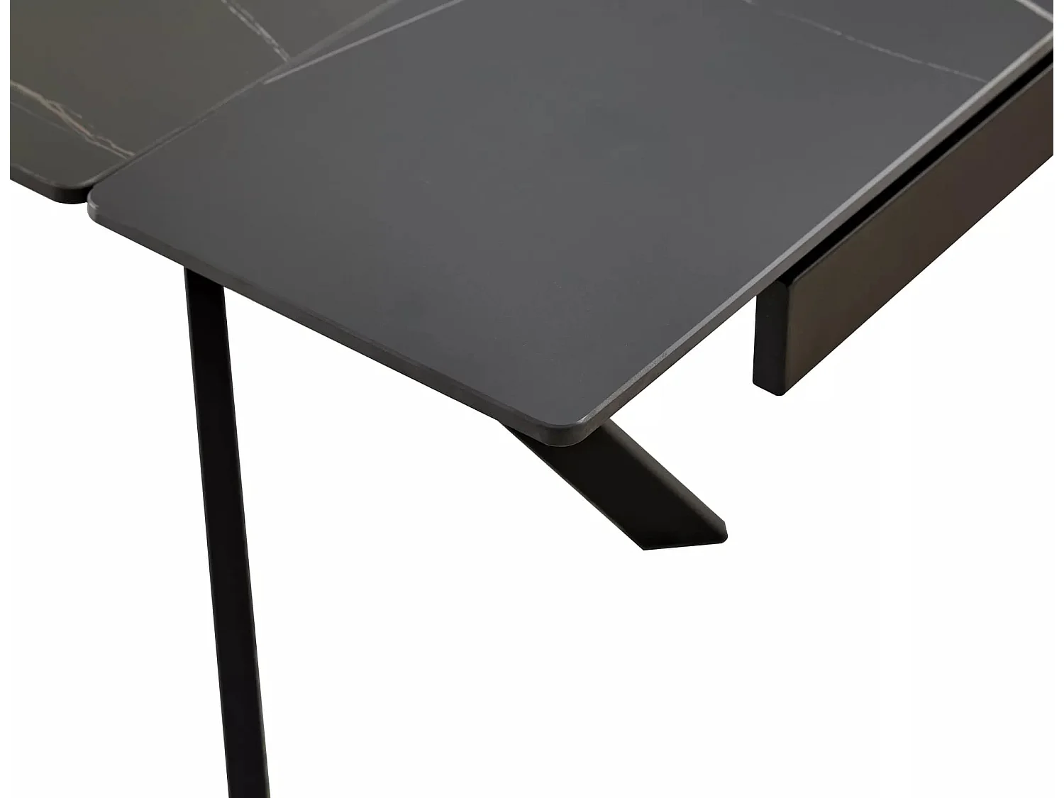 Table à manger Imperia (90x180-240)/Extensible/Céramique et métal/Noir