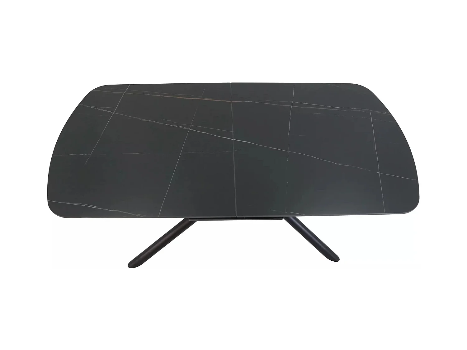 Esstisch Vector (90x180-220)/Erweiterbar/Keramik/Schwarz