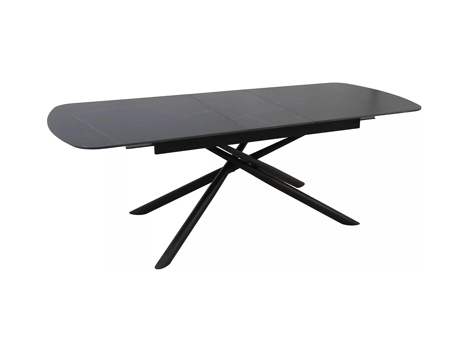 Esstisch Vector (90x180-220)/Erweiterbar/Keramik/Schwarz