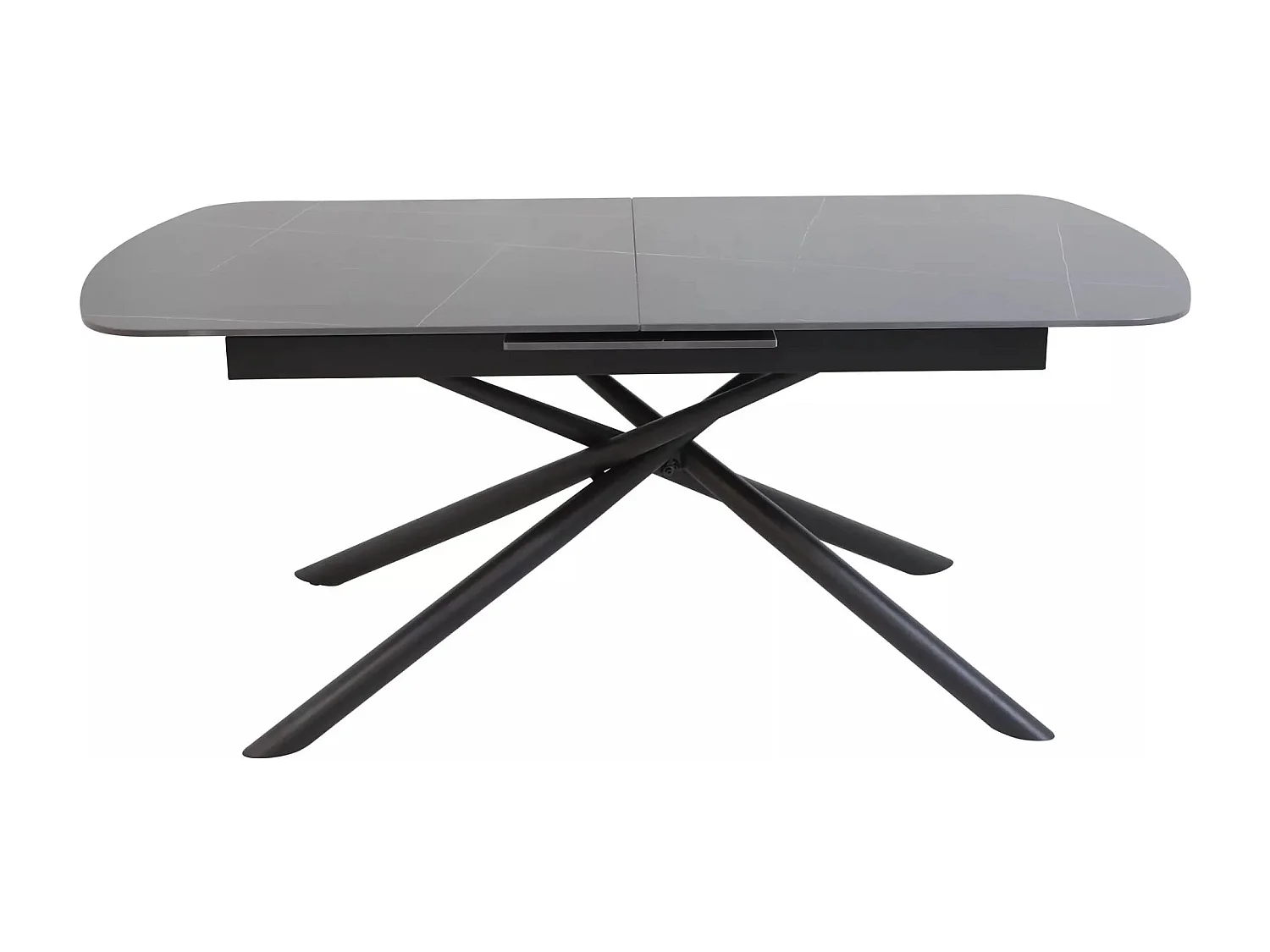 Table à manger Vector (90x180-220)/Extensible/Céramique/Noir