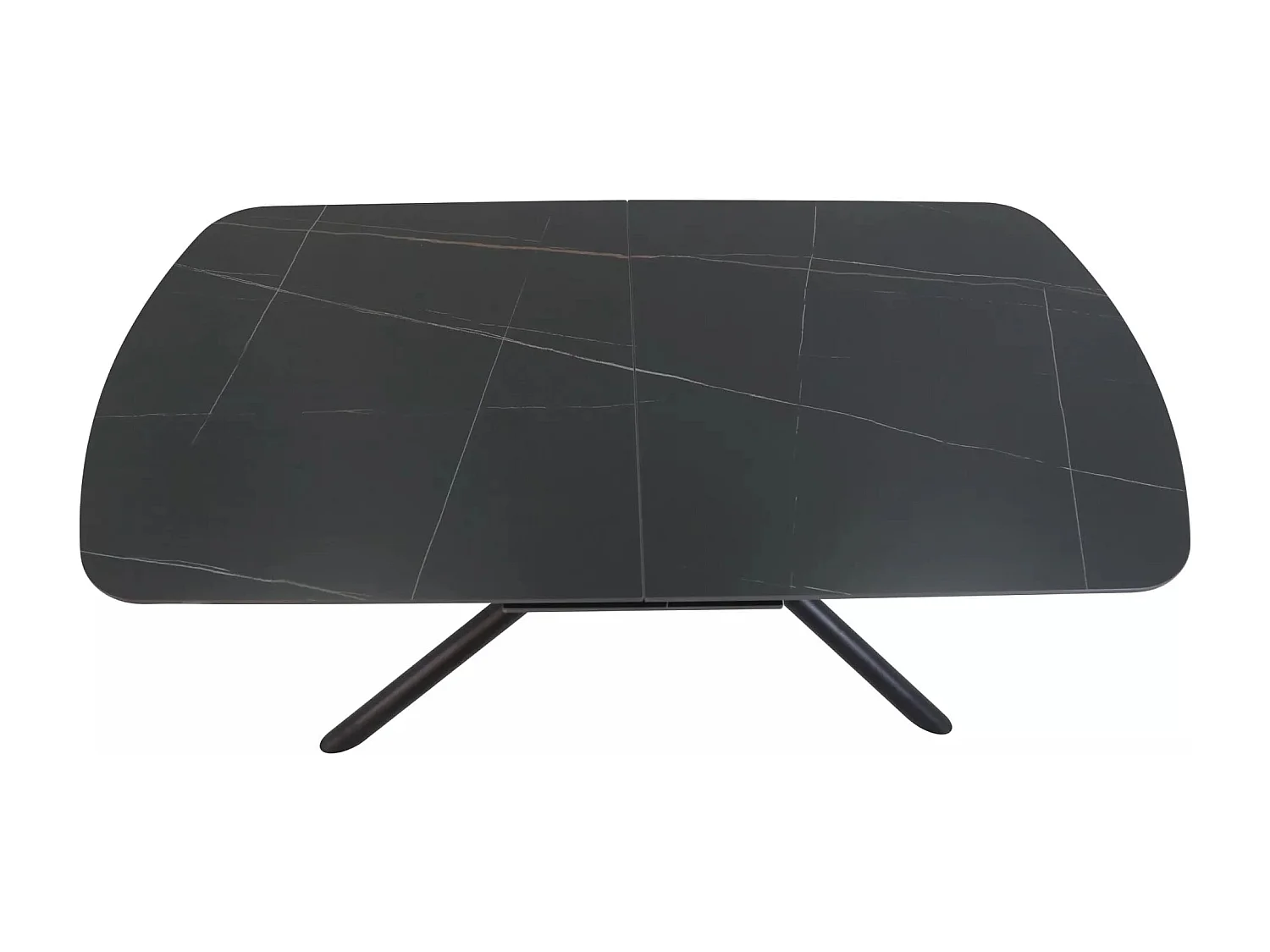 Table à manger Vector (90x180-220)/Extensible/Céramique/Noir