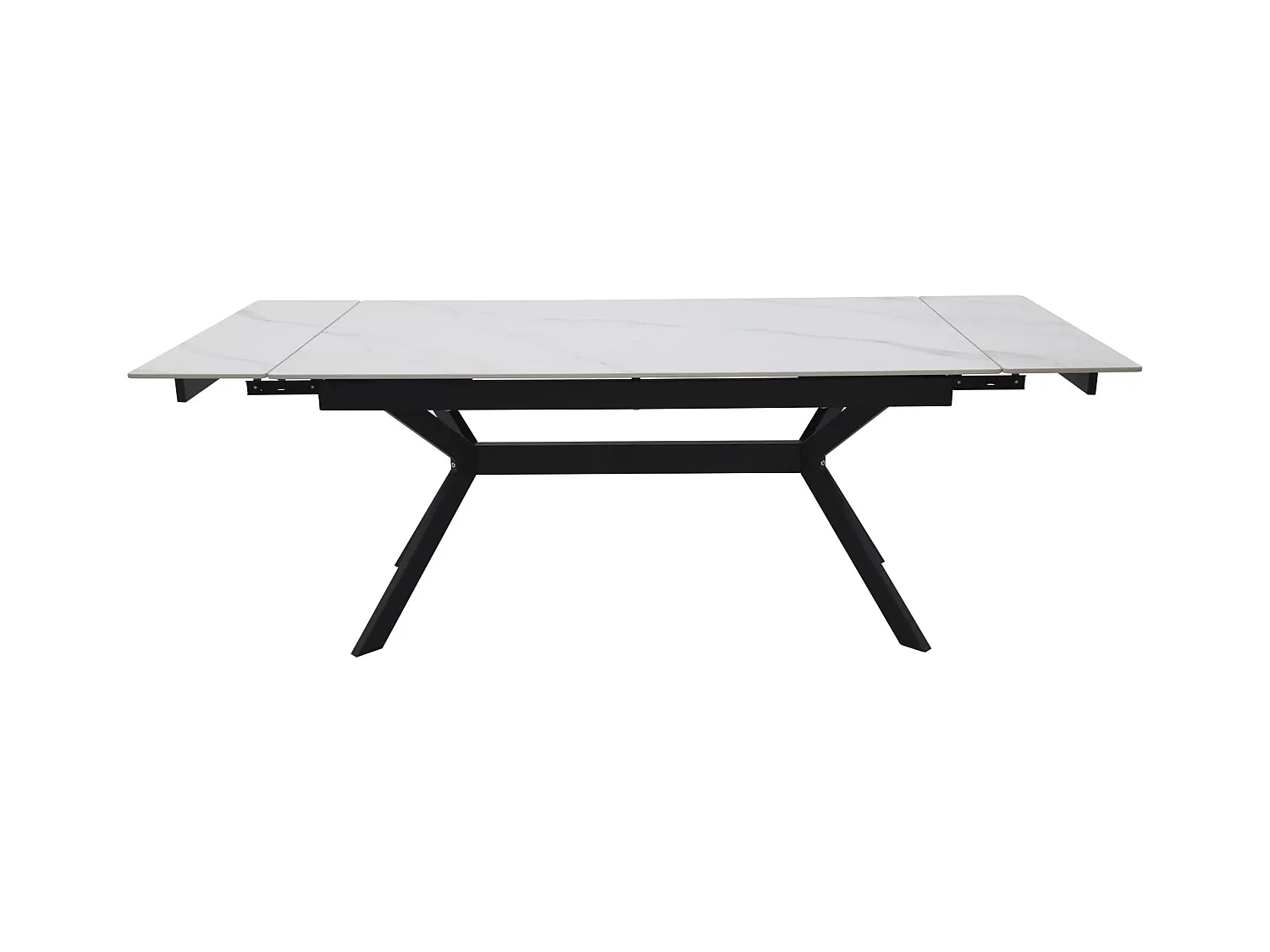 Table à manger Imperia (90x180-240)/Extensible/Céramique et métal/Noir et blanc