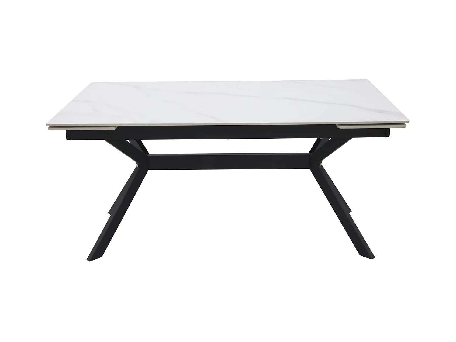 Table à manger Imperia (90x180-240)/Extensible/Céramique et métal/Noir et blanc