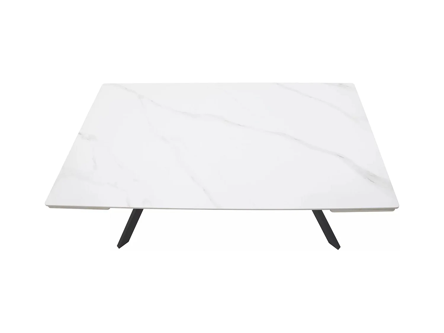 Table à manger Imperia (90x180-240)/Extensible/Céramique et métal/Noir et blanc