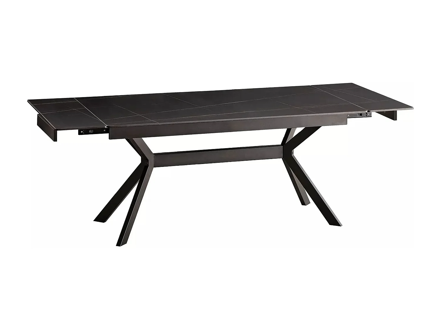 Tavolo da pranzo Imperia (90x160-220)/Allungabile/Ceramica e metallo/Nero