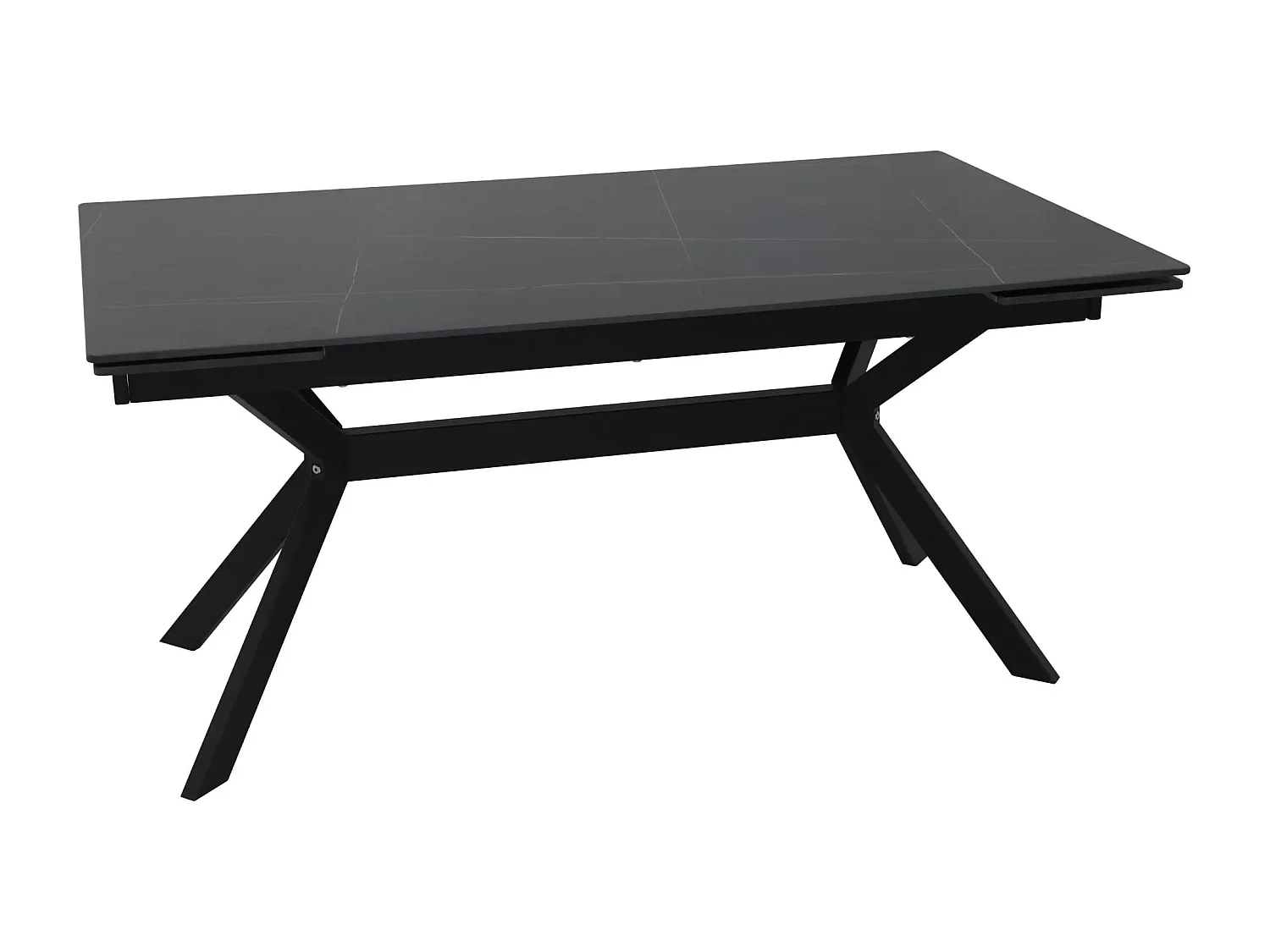 Table à manger Imperia (90x160-220)/Extensible/Céramique et métal/Noir