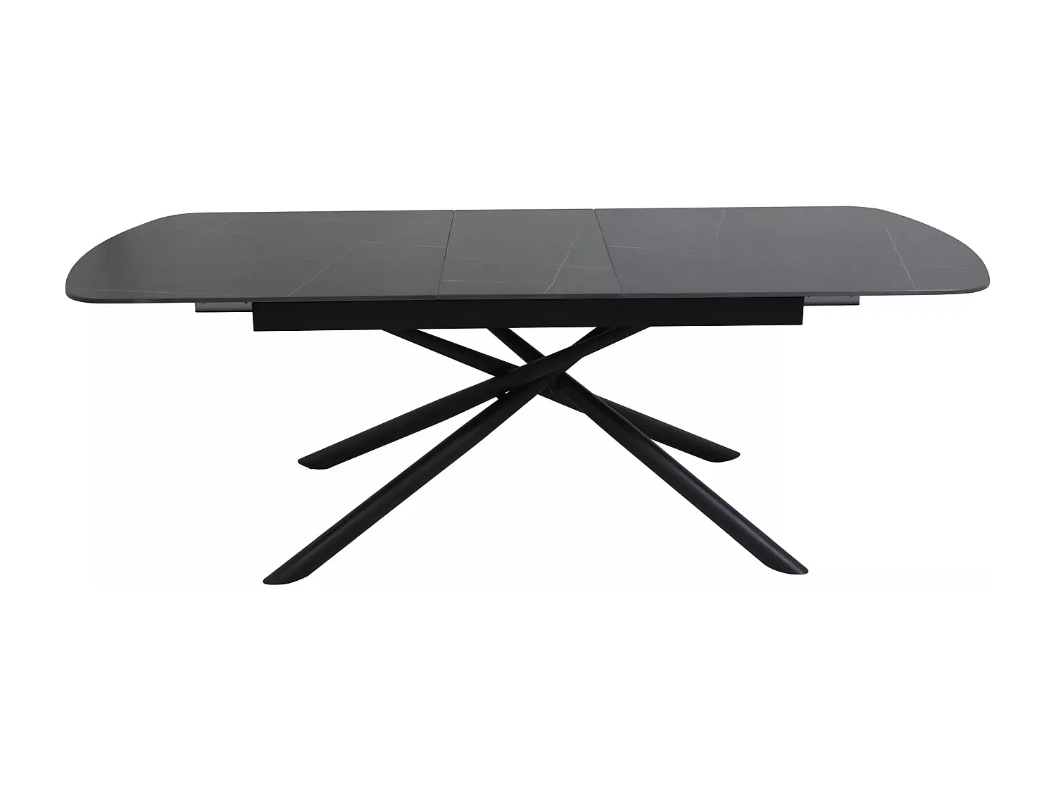 Table à manger Vector (90x160-200)/Extensible/Céramique/Noir