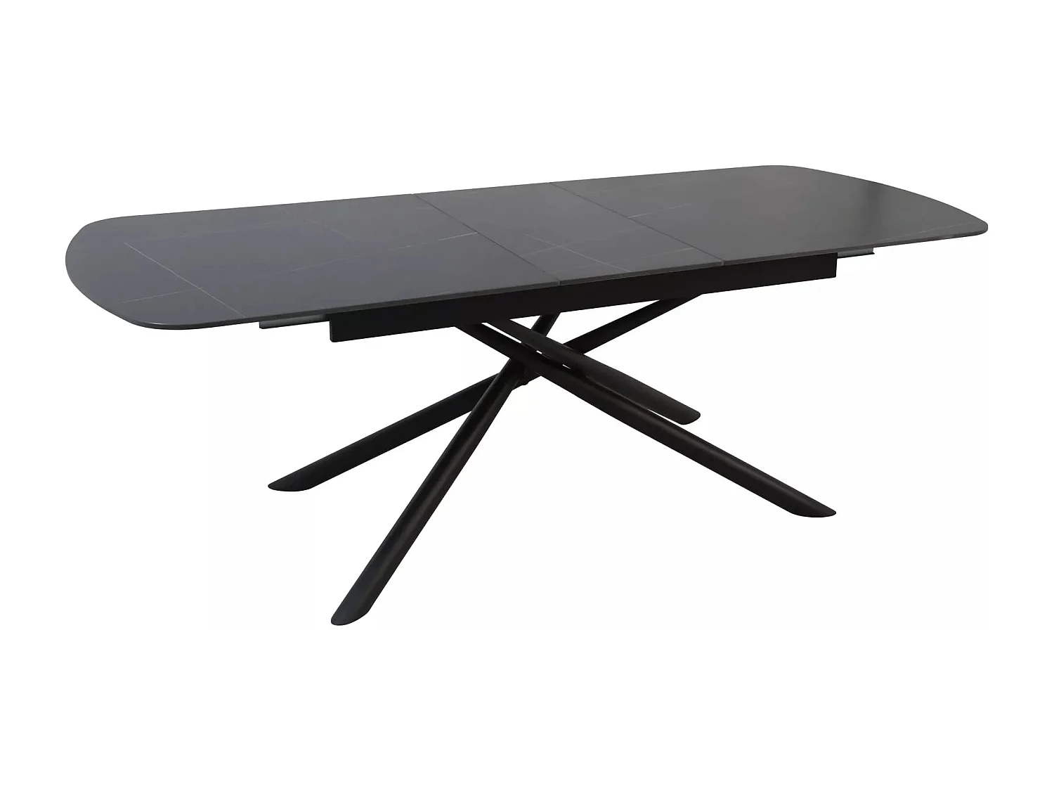 Table à manger Vector (90x160-200)/Extensible/Céramique/Noir