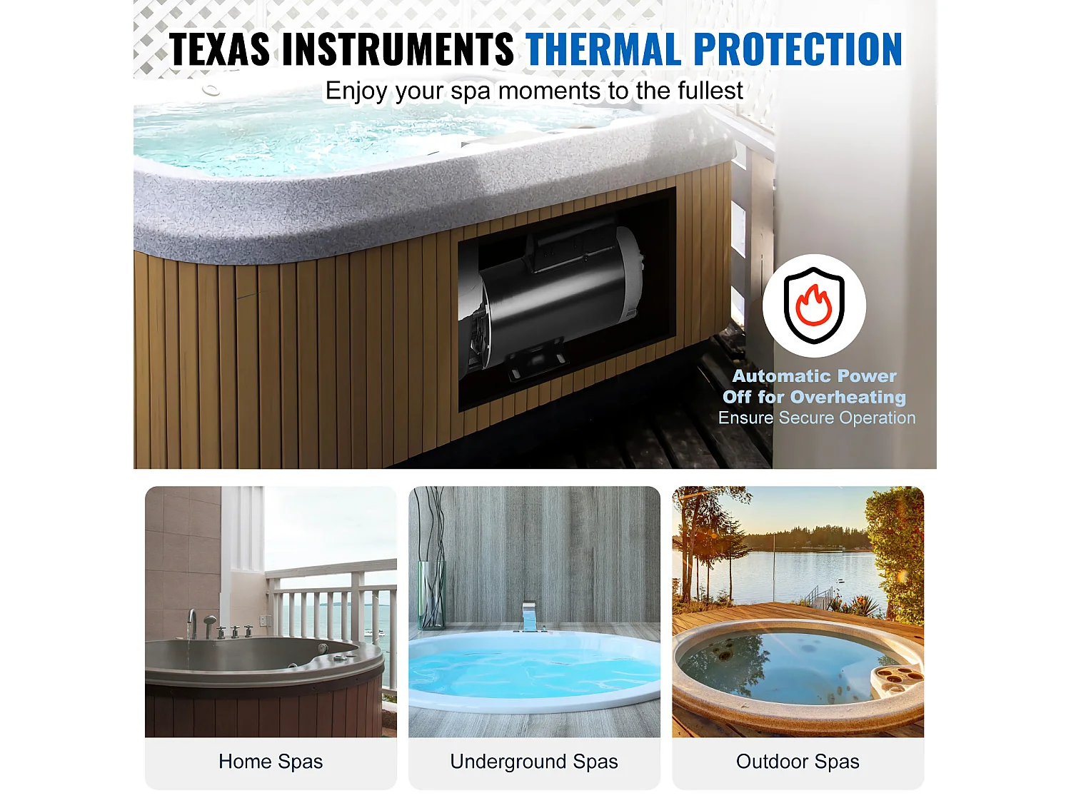 Pompe de Spa SucceBuy à 2 Vitesses 56 Cadres Pompe de Spa 1900 W 43 m³/h ou 450 W 21,5 m³/h