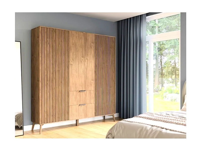 Kleiderschrank Seewen/Drehtüren/Möbelplatte/Artisan