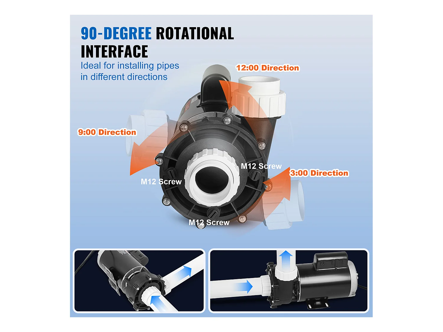 Pompe de Spa SucceBuy à 2 Vitesses Pompe de Spa 56 Cadres 1600 W / 39 m³/h ou 400 W / 19 m³/h