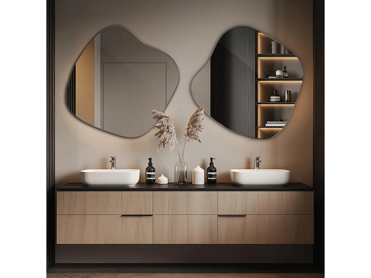 Unregelmäßiger dekorativer Spiegel - 57x57,7 - Tulup - Ein Spiegel in Form eines Flecks