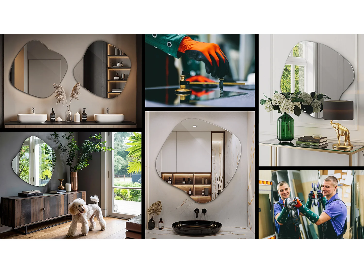 Unregelmäßiger dekorativer Spiegel - 57x57,7 - Tulup - Ein Spiegel in Form eines Flecks