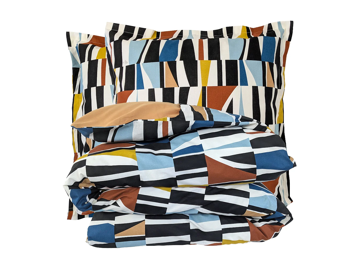 Parure de lit 240x220 cm 65x65 cm pur coton PIETRO multicolore 3 pièces